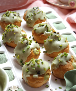 Pistachio Profiteroles