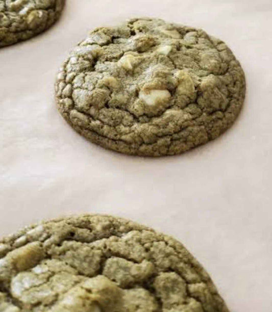 Matcha Macadamia White Choc Chip Cookie